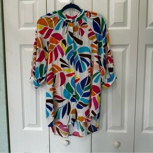 Colorful Leaf Print Women's Top